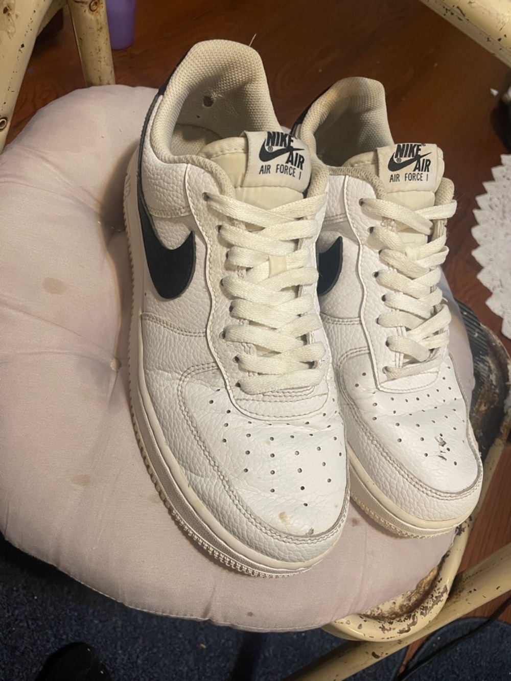 Nike Men’s Air Force 1 Low White with Black Swoosh